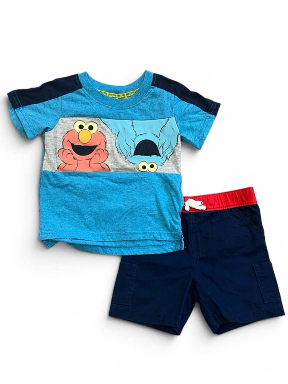 Sesame Street 18M Elmo Cookie Monster Tee + Carter’s Shorts Set